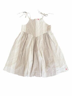 Pink Chicken (10y) Striped Tie-Shoulder Dress
